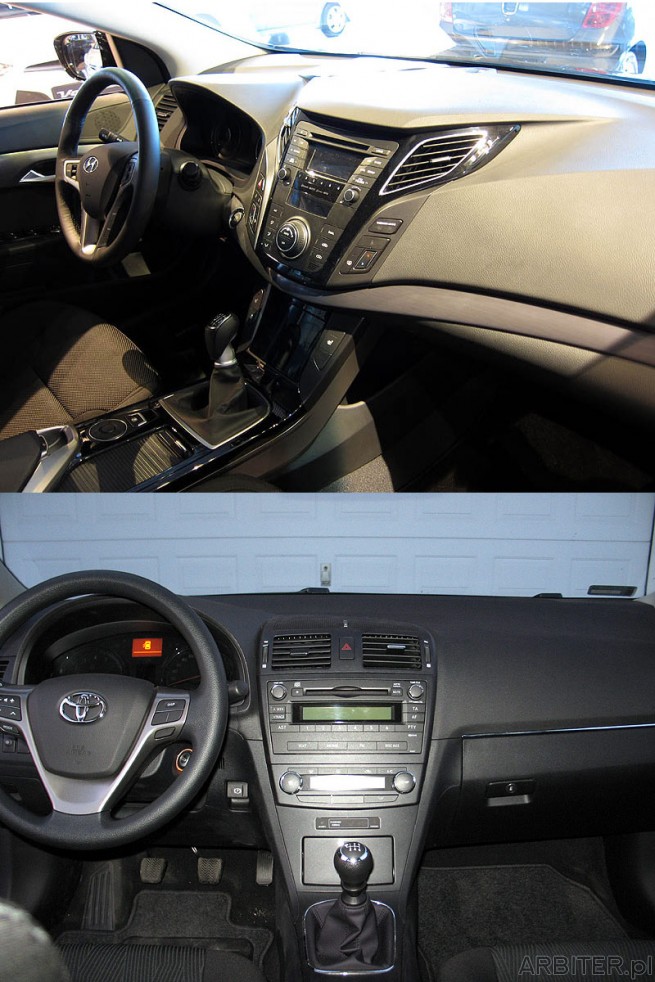 Wnętrze. 2,5 roku to prawie jedna generacja różnicy. Hyundaia wnętrze jest ładniejsze ...