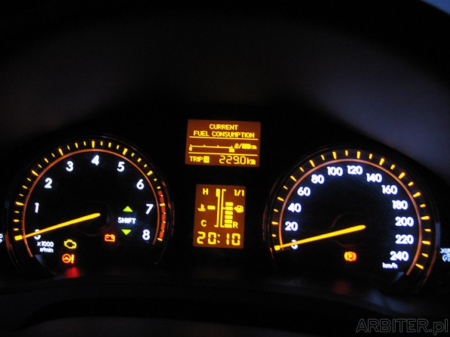 Wskaźnik chwilowego zużycia paliwa - linijka zamiast cyferek i to akurat mi się ...