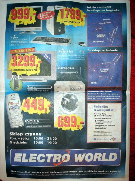 Electro World - liczba produktów ograniczona